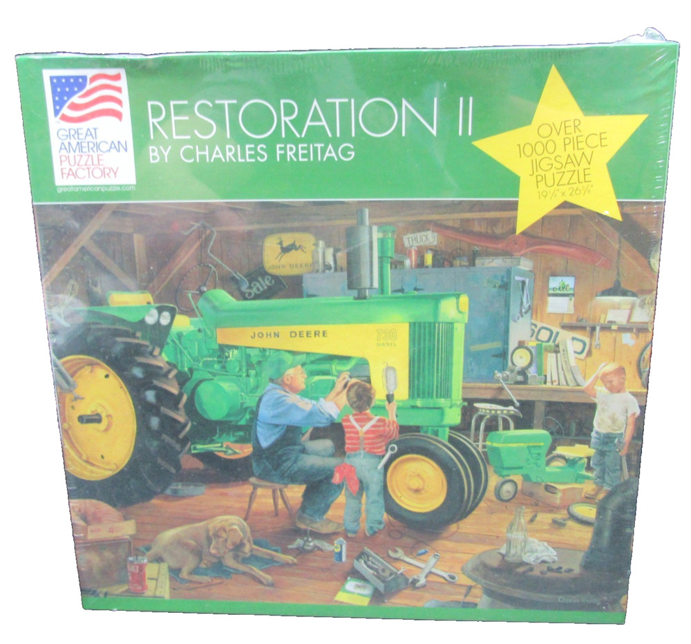 JOHN DEERE Puzzle "Restoration II" 1000 Piece Jigsaw Charles Freitag #8612